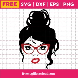 Messy Bun With Glasses Svg Free