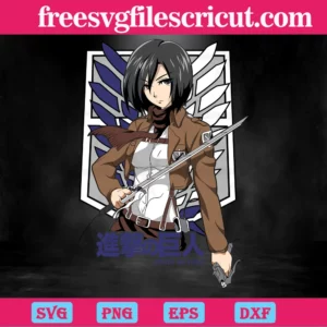 Mikasa Ackerman Attack On Titan Svg Invert