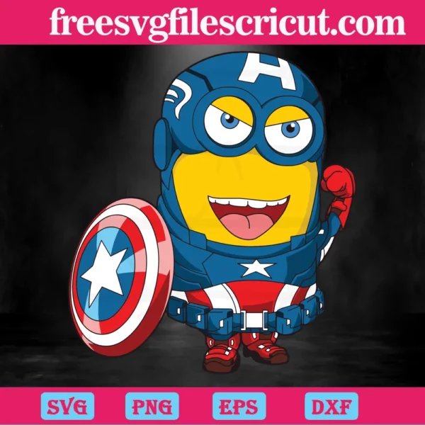 Minions Captain America Svg Free Invert