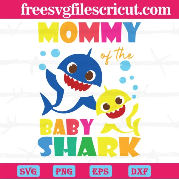 Mommy Shark Svg Invert