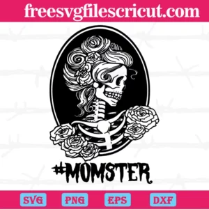 Momster Messy Bun, Svg Png Dxf Eps Cricut Silhouette
