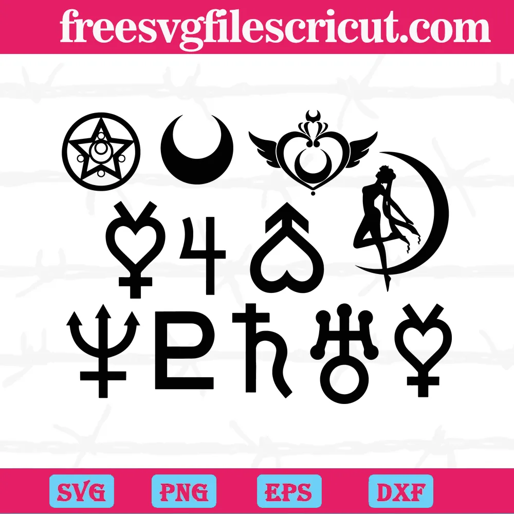Sailor Moon Logo, Svg Png Dxf Eps Cricut