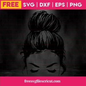 Silhouette Messy Bun Svg Free Invert