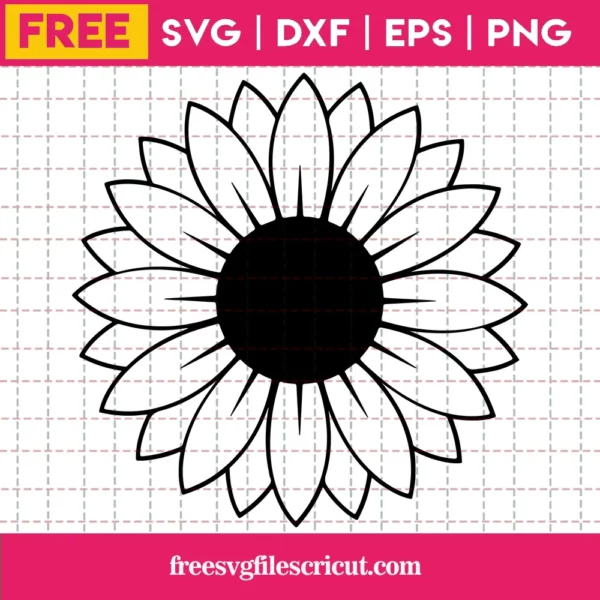Sunflower Svg Free, Sunflower Cut File, Sunflower Vector, Instant Download