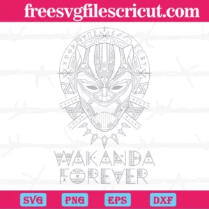 Wakanda Forever Black Panther Svg Invert