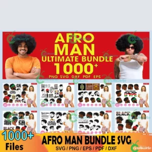 1000 Afro Man Svg Bundle