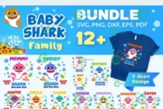 12+ Baby Shark Family Bundle Svg