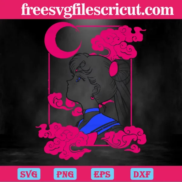 Anime Sailor Moon, Svg For Diy Projects Invert