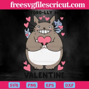 Anime Totoro-Lly Mine Valentine Heart, Scalable Vector Graphics Invert