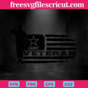 Army Veteran American Flag Svg Invert