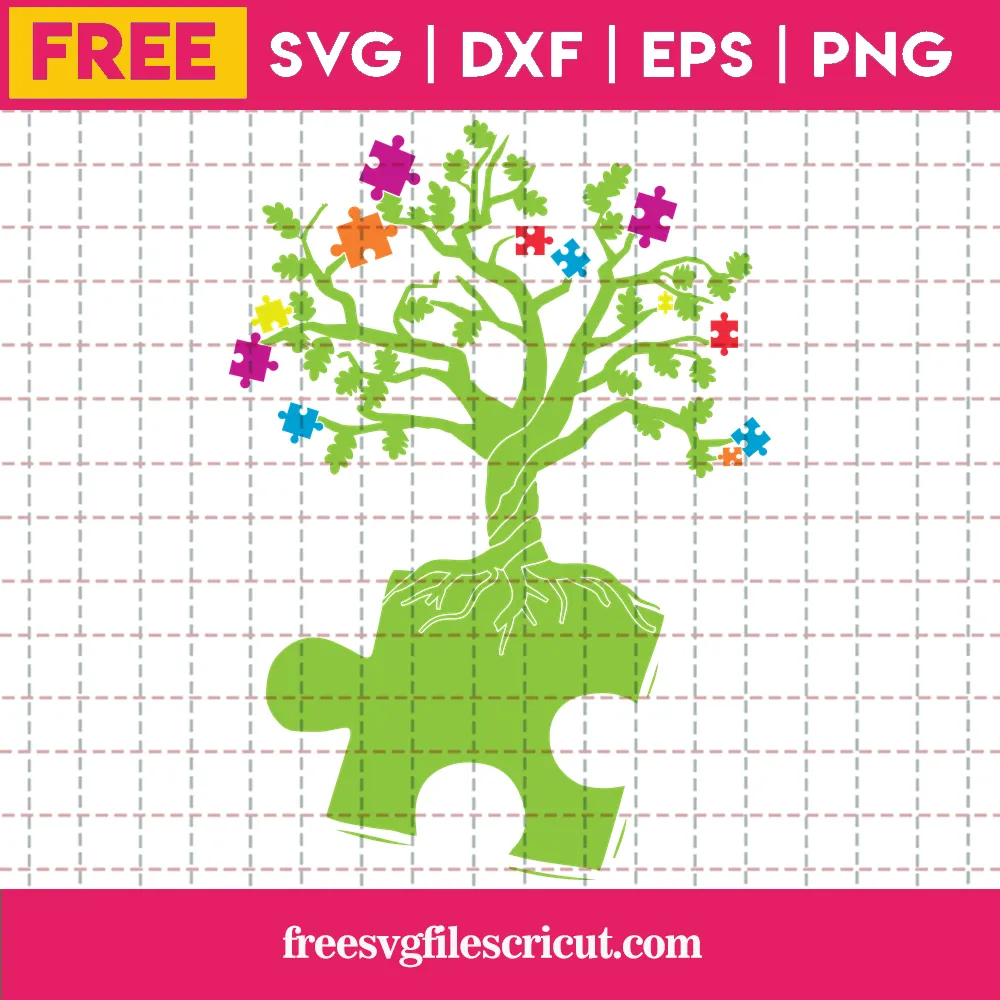 Autism Tree Puzzle, Free Svg Files For Cricut