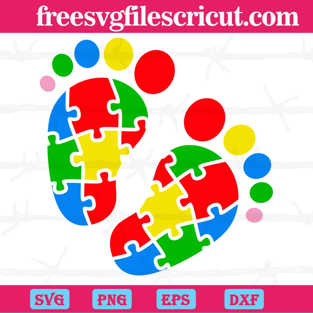 Baby Feet Autism Awareness, Svg Files For Crafting And Diy Projects