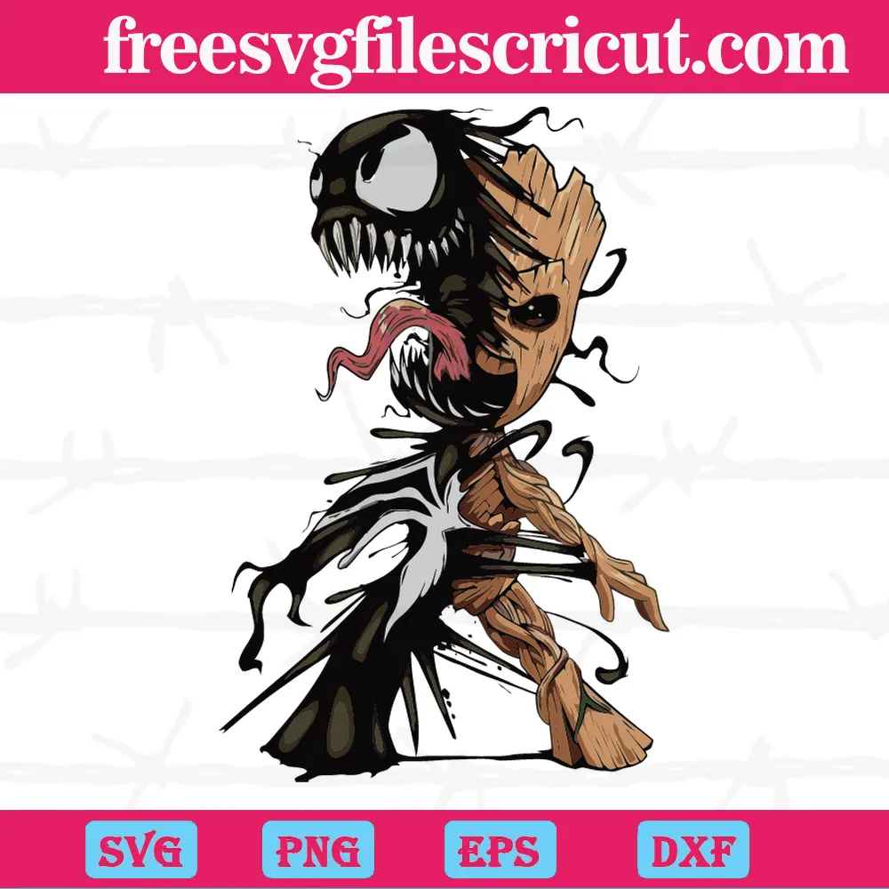 Baby Groot And Venom Svg