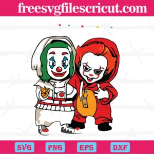 Baby Joker And Pennywise Friend Svg File For Crafting Projects