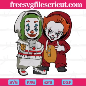 Baby Joker And Pennywise Friend Svg Free Commercial In Use