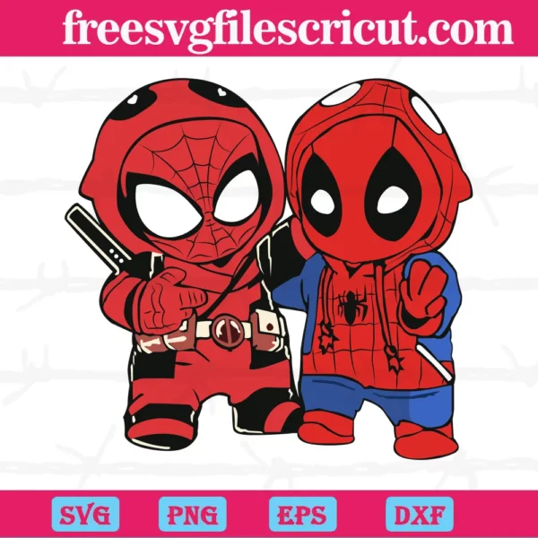 "Baby Spiderman Deadpool Graphic Design Svg Png Dxf Eps Cricut"