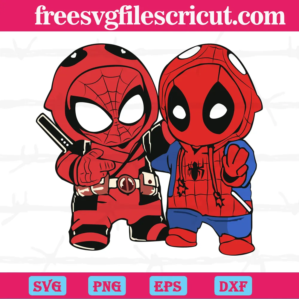 “Baby Spiderman Deadpool Graphic Design Svg Png Dxf Eps Cricut