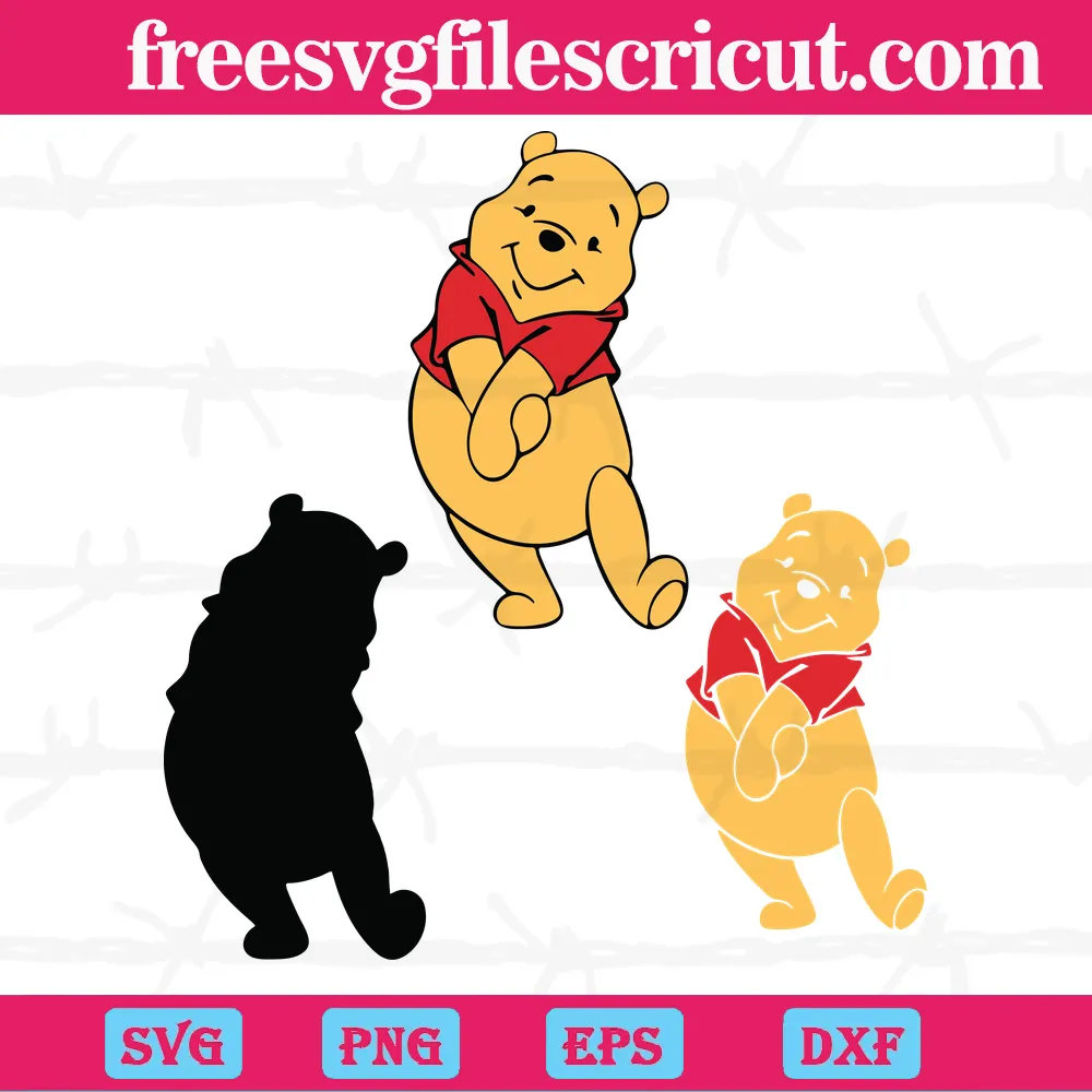 Cute Baby Winnie the Pooh Clipart PNG Files DIGITAL DOWNLOAD Commercial Use  Printable 