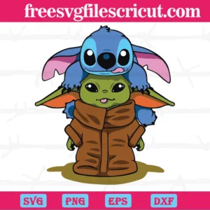 Baby Yoda And Stitch, Svg Png Dxf Eps
