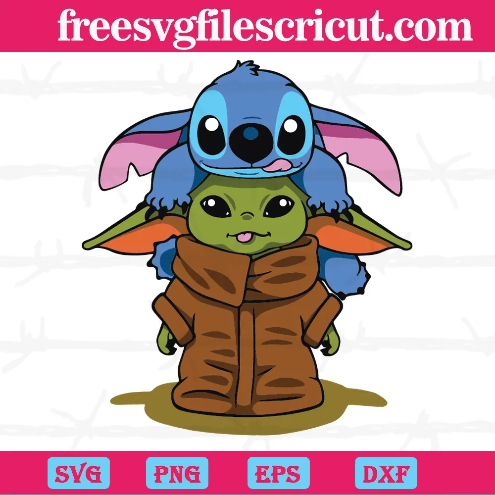 Stitch Baby Yoda Lilo And Stitch SVG Digital File, Star Wars Svg