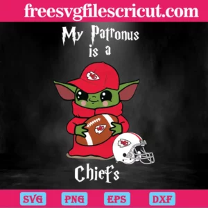 Baby Yoda My Patronus Is A Chiefs Svg Invert