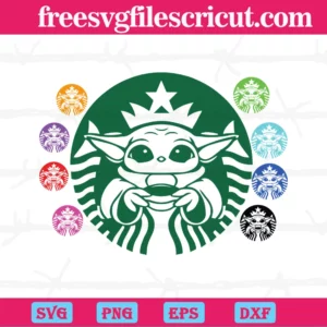 Baby Yoda Starbucks, Svg Png Dxf Eps Digital Files