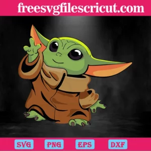 Baby Yoda, Svg Png Dxf Eps Cricut Files Invert