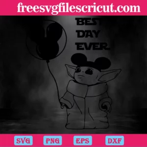 Best Day Ever Baby Yoda Mickey Ears Svg Invert