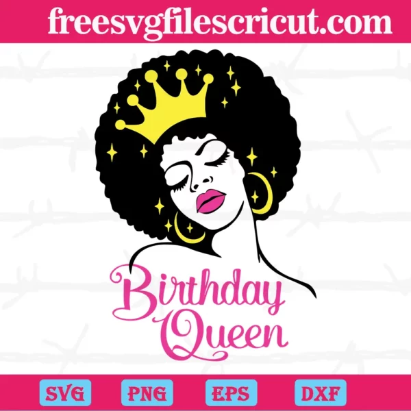 Birthday Queen With Crown, Transparent Background Files