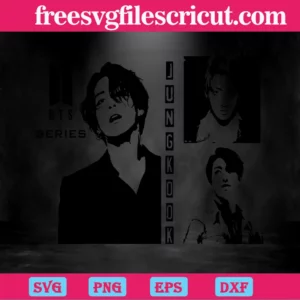 Bts Jungkook With Logo, Svg Files For Crafting And Diy Projects Invert