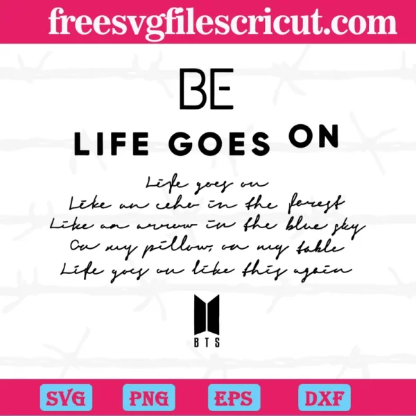 Bts Life Goes On Lyrics Logo Outline, Svg Png Dxf Eps