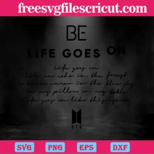Bts Life Goes On Lyrics Logo Outline, Svg Png Dxf Eps Invert