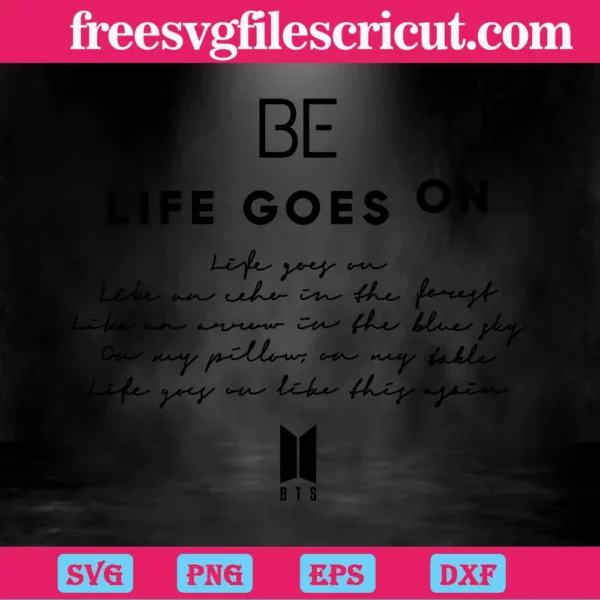 Bts Life Goes On Lyrics Logo Outline, Svg Png Dxf Eps Invert