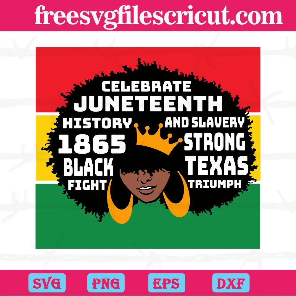 Celebrate Juneteenth Black Girl 1865 Svg Illustrations