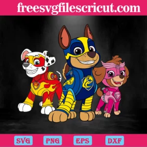 Chase And Marshall And Skye Cricut Paw Patrol Svg Invert