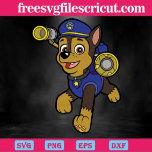 Chase Guide Paw Patrol, Svg Png Dxf Eps Cricut Silhouette Invert