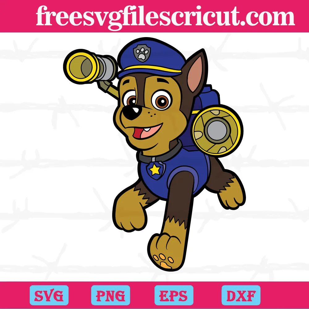 Chase Guide Paw Patrol, Svg Png Dxf Eps Cricut Silhouette