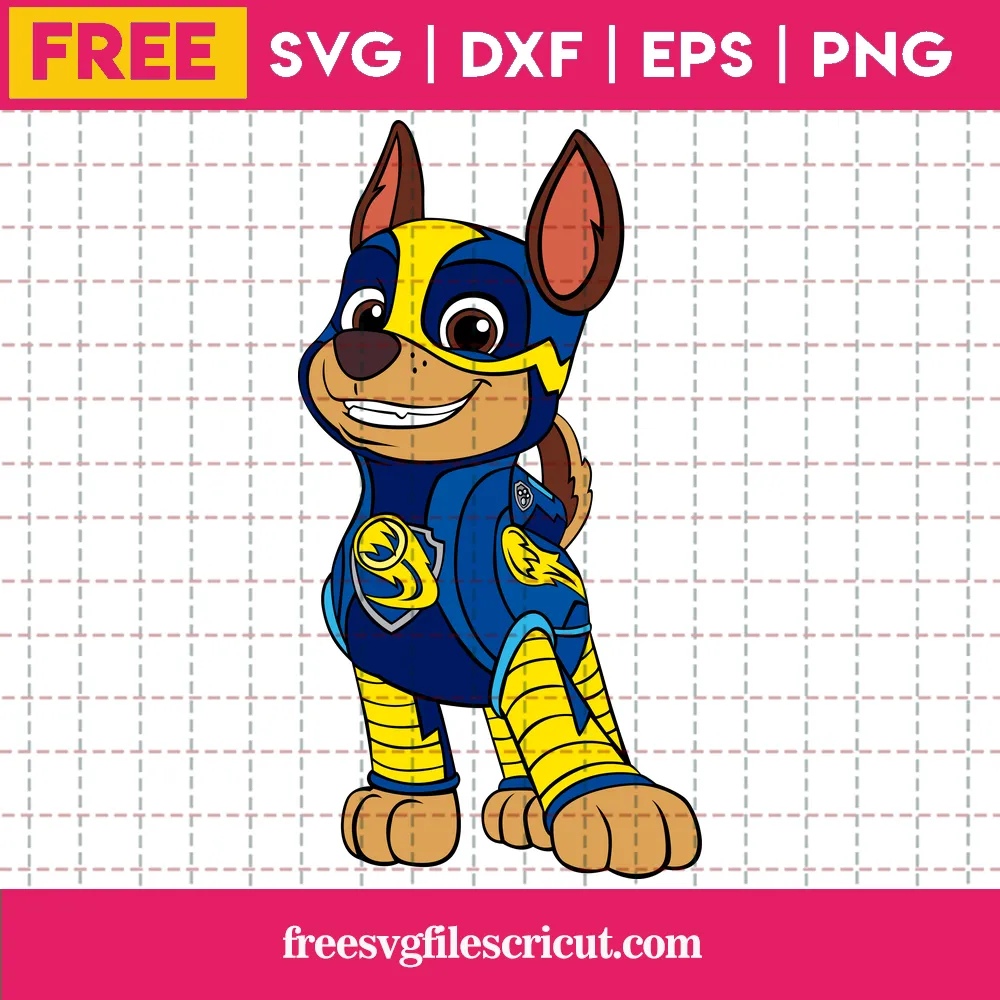 Chase Paw Patrol Mighty Pups Svg Free