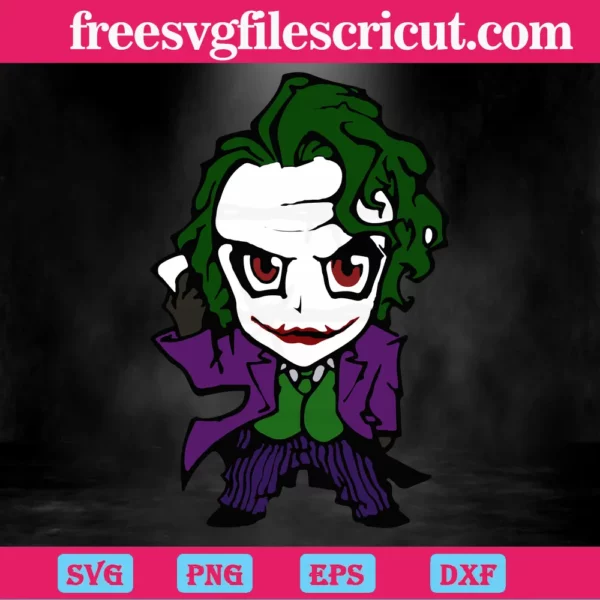 Chibi Joker Batman Digital File Svg For Diy Project Invert