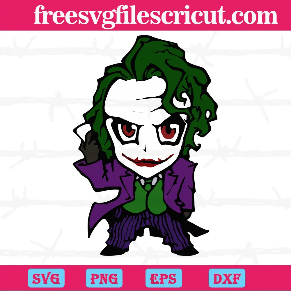 Chibi Joker Batman Digital File Svg For Diy Project