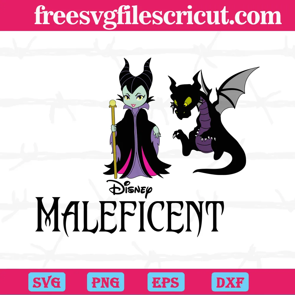 Chibi Maleficent And Diaval, Graphic Design Svg