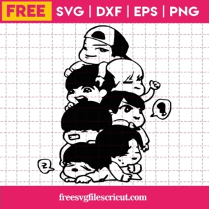 Chibi Team Bangtan Boys, Free Svg Images For Commercial Use