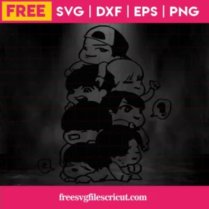 Chibi Team Bangtan Boys, Free Svg Images For Commercial Use Invert