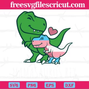 Cute Baby And Mom Mamasaurus Dinosaur Cutting Files Svg Free Invert