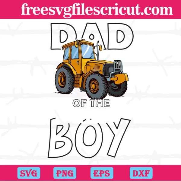 Dad Of The Birthday Boy Truck, Svg Files For Crafting And Diy Projects Invert