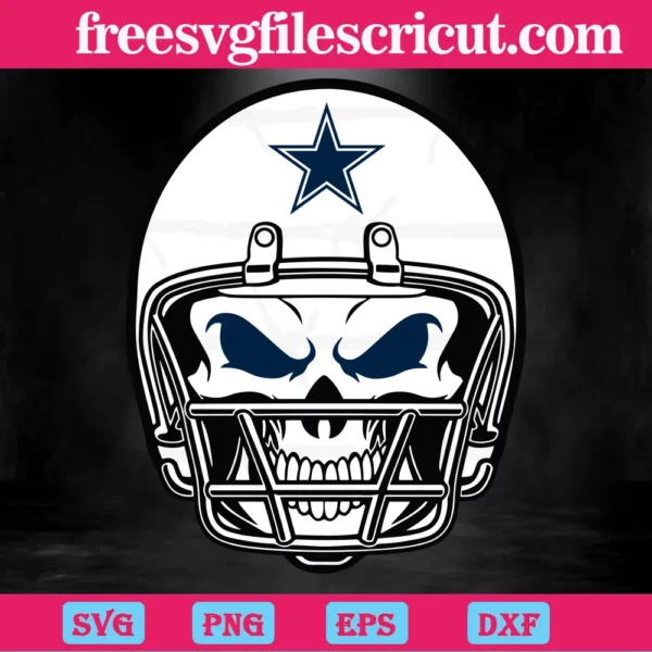 Dallas Cowboys Skull Helmet Vector File Svg Invert