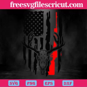 Deer Hunting Flag Cutting Svg For Diy Products Invert