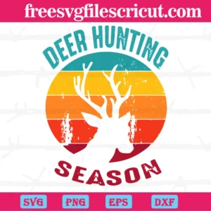 Deer Hunting Season Retro, Cutting Svg For Diy Products