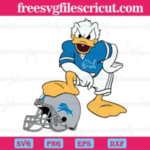Detroit Lions Donald Duck Nfl Team Helmet, Svg Files For Crafting And Diy Projects