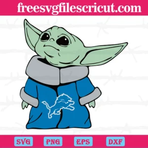 Detroit Lions Nfl Baby Yoda Star Wars, Svg Png Eps Dxf